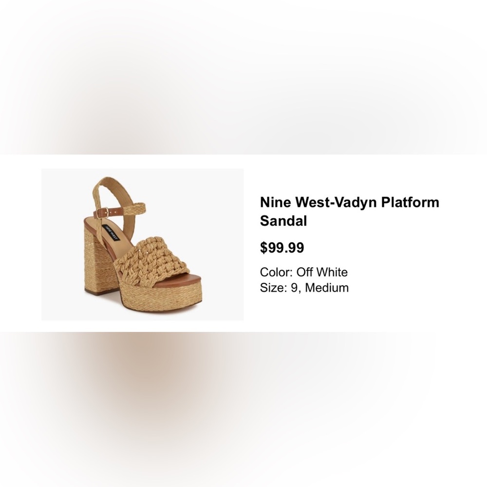 Nine West Off White Platform Sandals